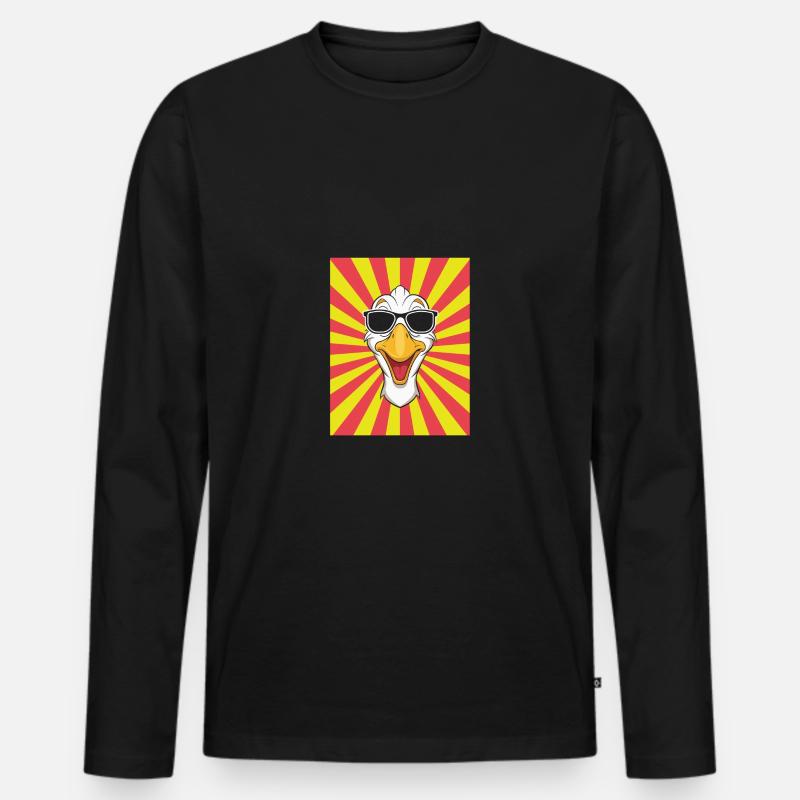 Gans - Männer Premium Bio Langarmshirt - Schwarz