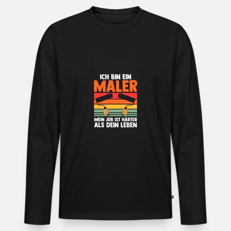 Master Painter Journeyman Painter - Men's Premium Organic Long Sleeve Shirt - black