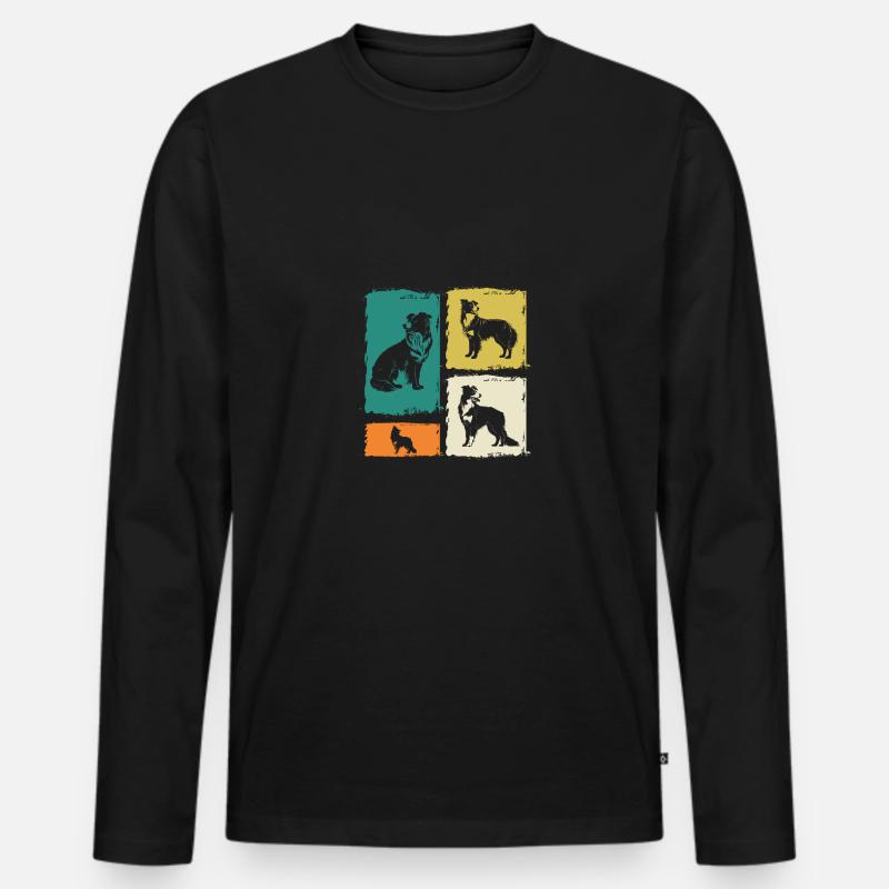 Border Collie - Männer Premium Bio Langarmshirt - Schwarz