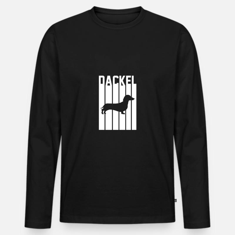 Hund Dackel - Männer Premium Bio Langarmshirt - Schwarz