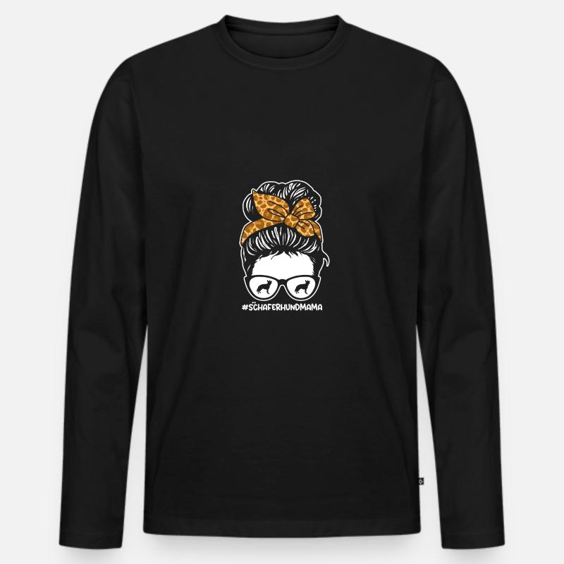 Mama Mutter Hund Deutscher Schäferhund - Männer Premium Bio Langarmshirt - Schwarz