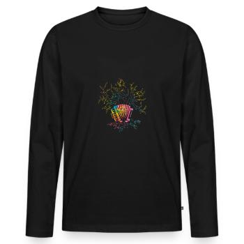 Accordion Player Accordion - Men's Premium Organic Long Sleeve Shirt - black - Front - Nico (187cm)