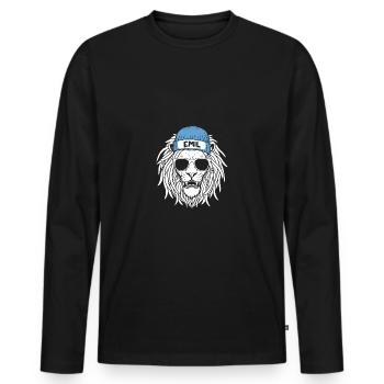 Leo Emil - T-shirt manches longues Premium bio Homme - noir - Devant - Nico (187cm)