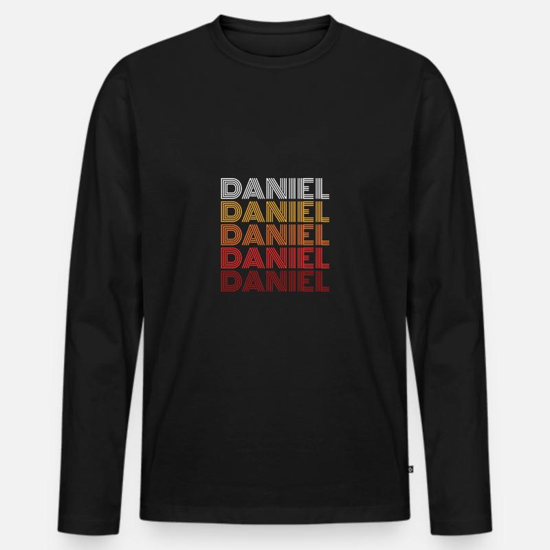 Daniel - Männer Premium Bio Langarmshirt - Schwarz