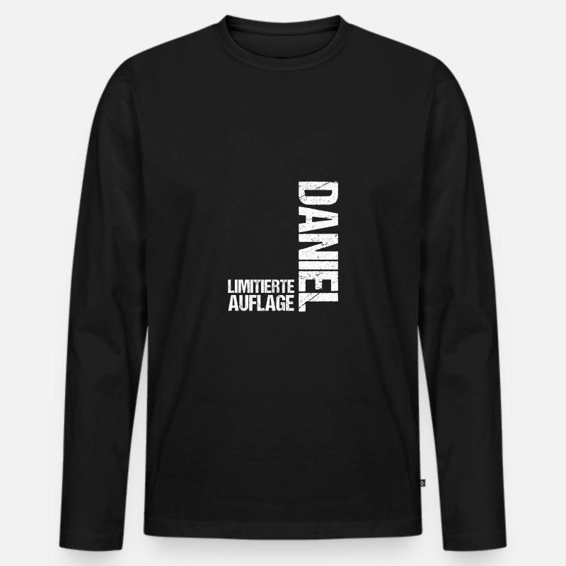 Daniel - Männer Premium Bio Langarmshirt - Schwarz