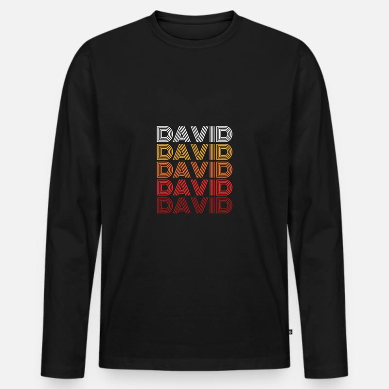 David - Männer Premium Bio Langarmshirt - Schwarz