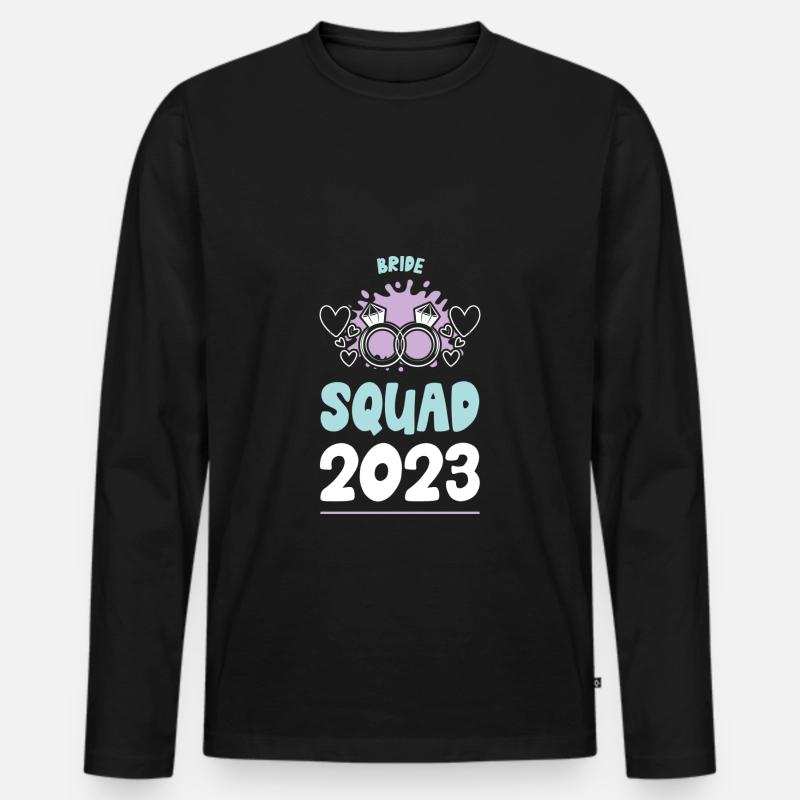 Bride Squad 2023 Team - Männer Premium Bio Langarmshirt - Schwarz