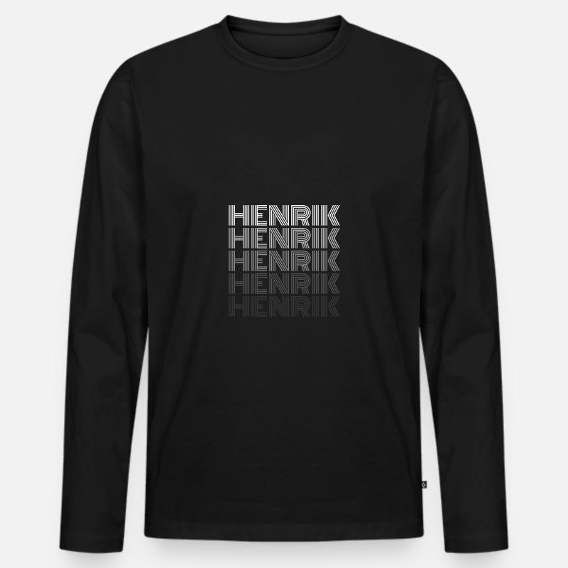 Henrik - Männer Premium Bio Langarmshirt - Schwarz