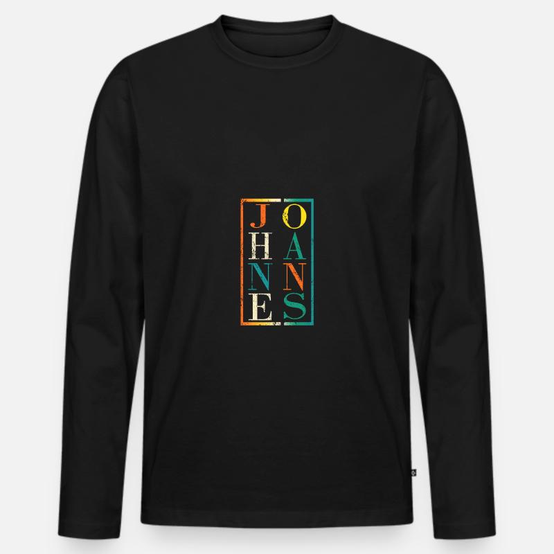 Johannes - Männer Premium Bio Langarmshirt - Schwarz