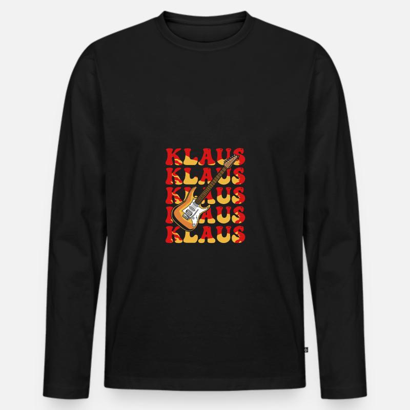 Klaus - Männer Premium Bio Langarmshirt - Schwarz