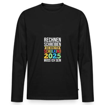 Kita Farewell First Grade School Enrollment 2025 - Men's Premium Organic Long Sleeve Shirt - black - Front - Nico (187cm)