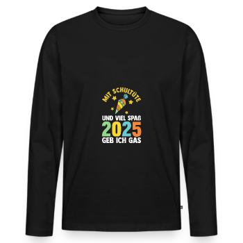 Kita Farewell First Grade School Enrollment 2025 - Men's Premium Organic Long Sleeve Shirt - black - Front - Nico (187cm)