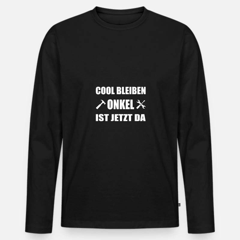 Onkel - Männer Premium Bio Langarmshirt - Schwarz
