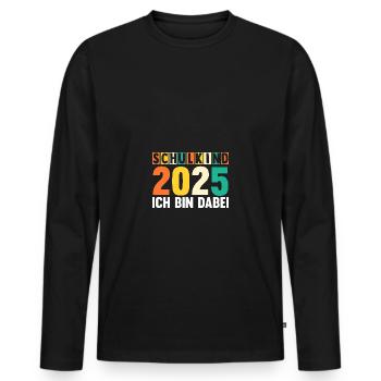 Kita Farewell First Grade School Enrollment 2025 - Men's Premium Organic Long Sleeve Shirt - black - Front - Nico (187cm)