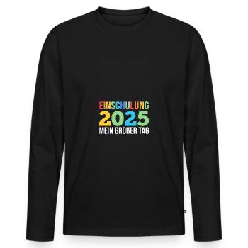 Kita Farewell First Grade School Enrollment 2025 - Men's Premium Organic Long Sleeve Shirt - black - Front - Nico (187cm)