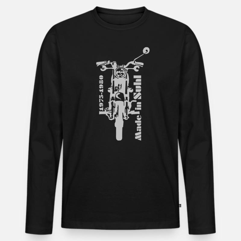 Simson S50 Front - Männer Premium Bio Langarmshirt - Schwarz