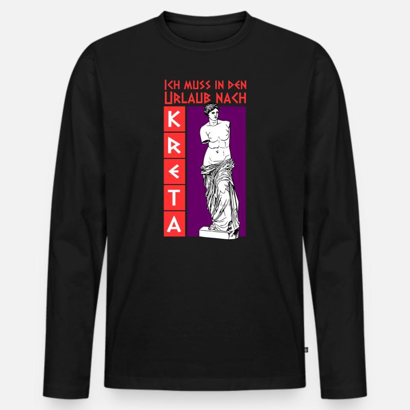 Kreta Urlaubsgeschenke - Männer Premium Bio Langarmshirt - Schwarz