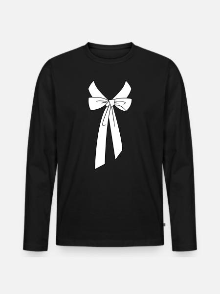 Shirt collar with bow - Men's Premium Organic Long Sleeve Shirt - black