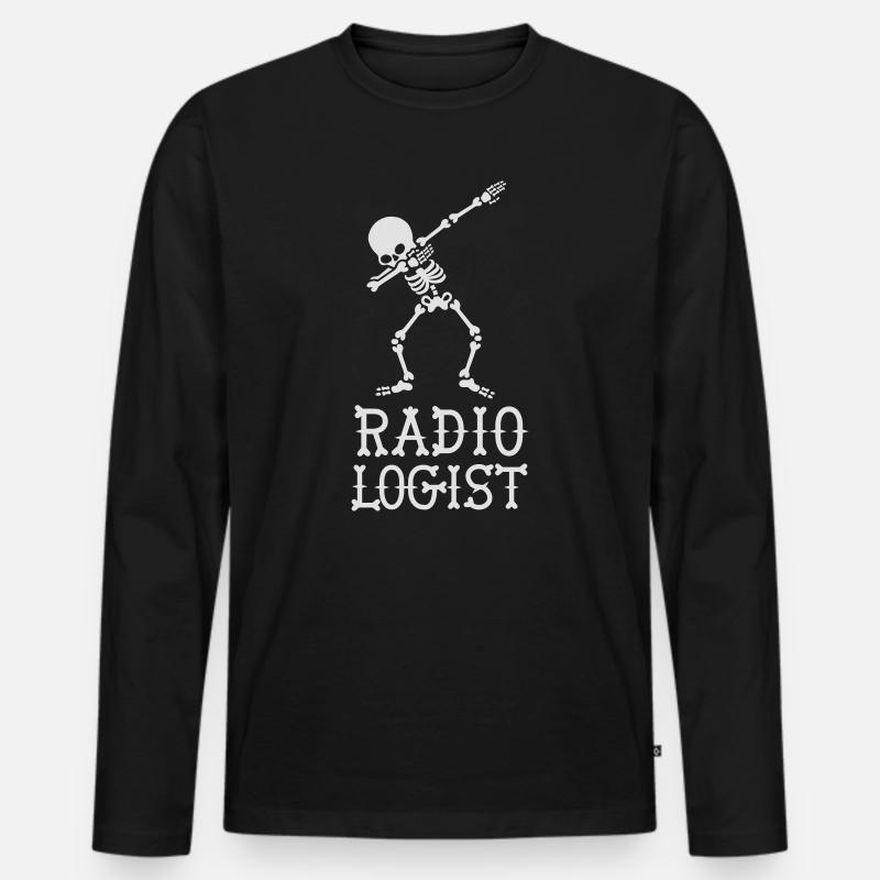 Dab dabbing skeleton radiologist - Männer Premium Bio Langarmshirt - Schwarz