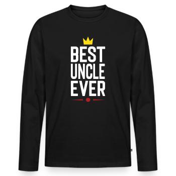 Best Uncle Ever - Men's Premium Organic Long Sleeve Shirt - black - Front - Nico (187cm)