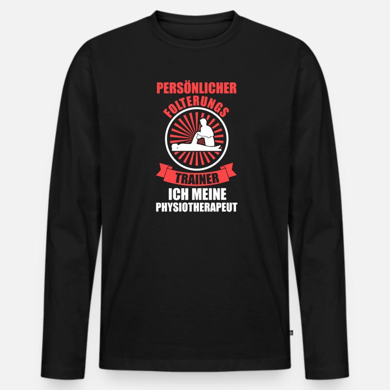 Physiotherapeut Beruf Physio Geschenk - Männer Premium Bio Langarmshirt - Schwarz