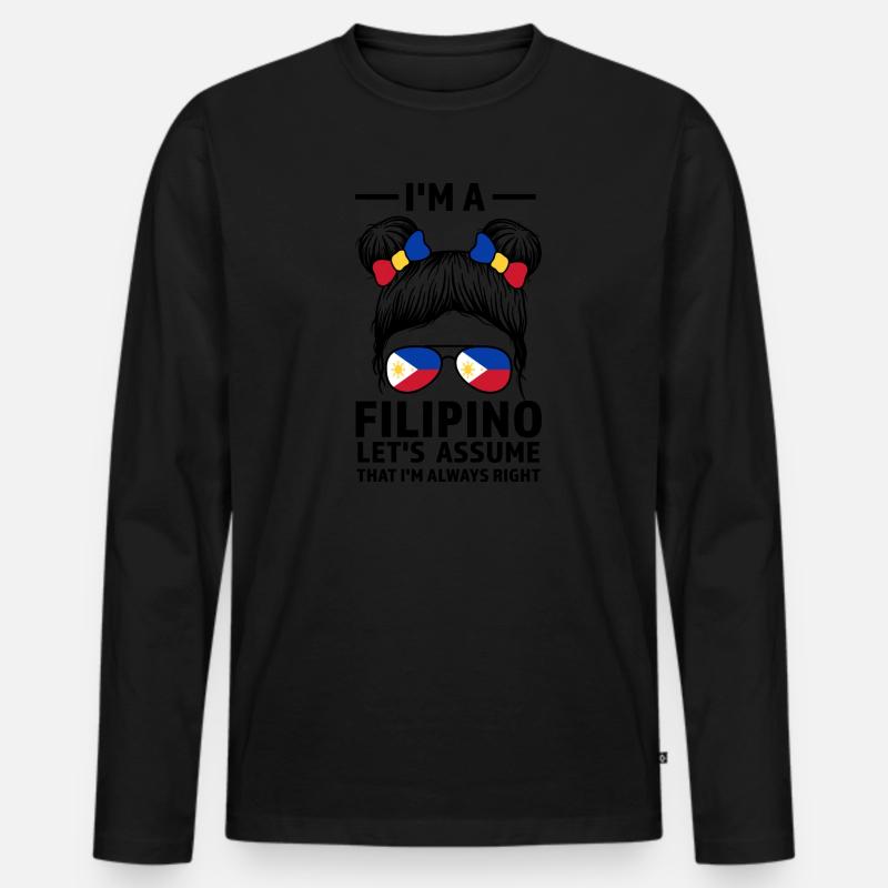 Philippinisch Filipino Philippinisches Geschenk - Männer Premium Bio Langarmshirt - Schwarz