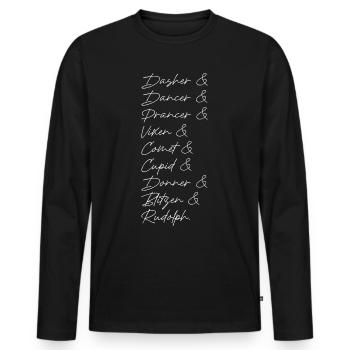 Reindeer | Rudolph, St. Nicholas, Christmas, Party - Men's Premium Organic Long Sleeve Shirt - black - Front - Nico (187cm)