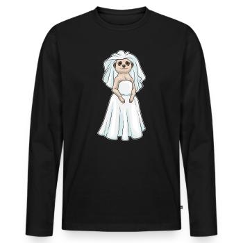 Meerkat Bridal Veil Wedding - Men's Premium Organic Long Sleeve Shirt - black - Front - Nico (187cm)