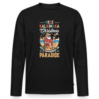 Mele Kalikimaka Hawaiian Christmas - Men's Premium Organic Long Sleeve Shirt - black - Front - Nico (187cm)