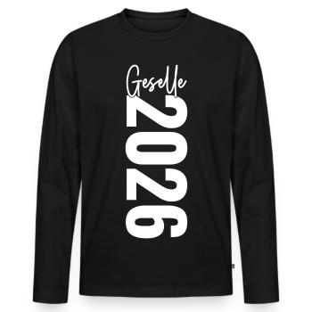 Compagnon 2026 - T-shirt manches longues Premium bio Homme - noir - Devant - Nico (187cm)