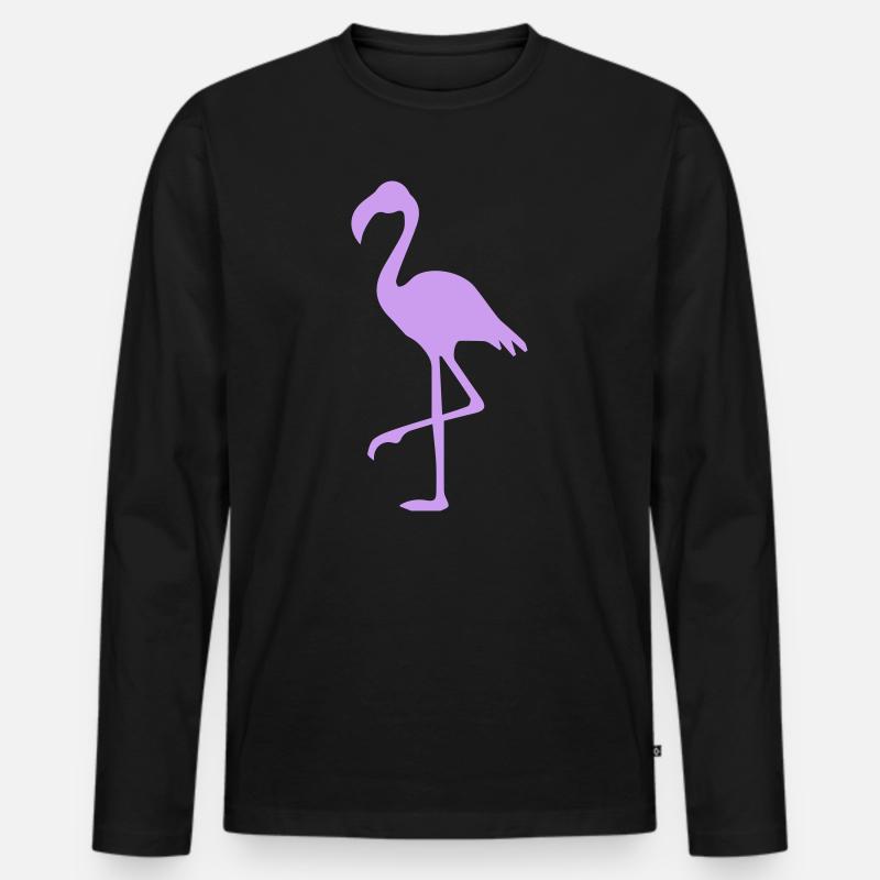 flamingo - Männer Premium Bio Langarmshirt - Schwarz