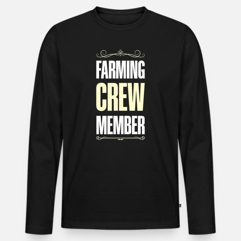 Farming Crew - Männer Premium Bio Langarmshirt - Schwarz