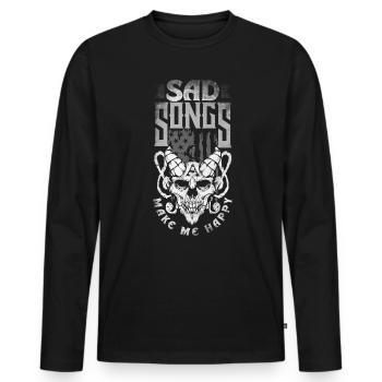 Emoticon Les chansons tristes me rendent heureux Esthétique Emocore - T-shirt manches longues Premium bio Homme - noir - Devant - Nico (187cm)