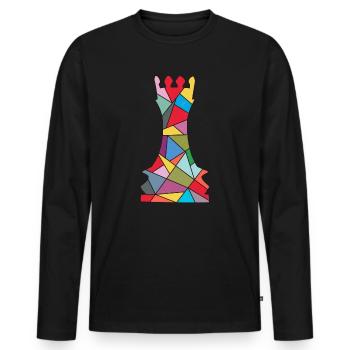 Schachspieler Schachfigur Kinder Schach - Männer Premium Bio Langarmshirt - Schwarz - Vorne - Nico (187cm)