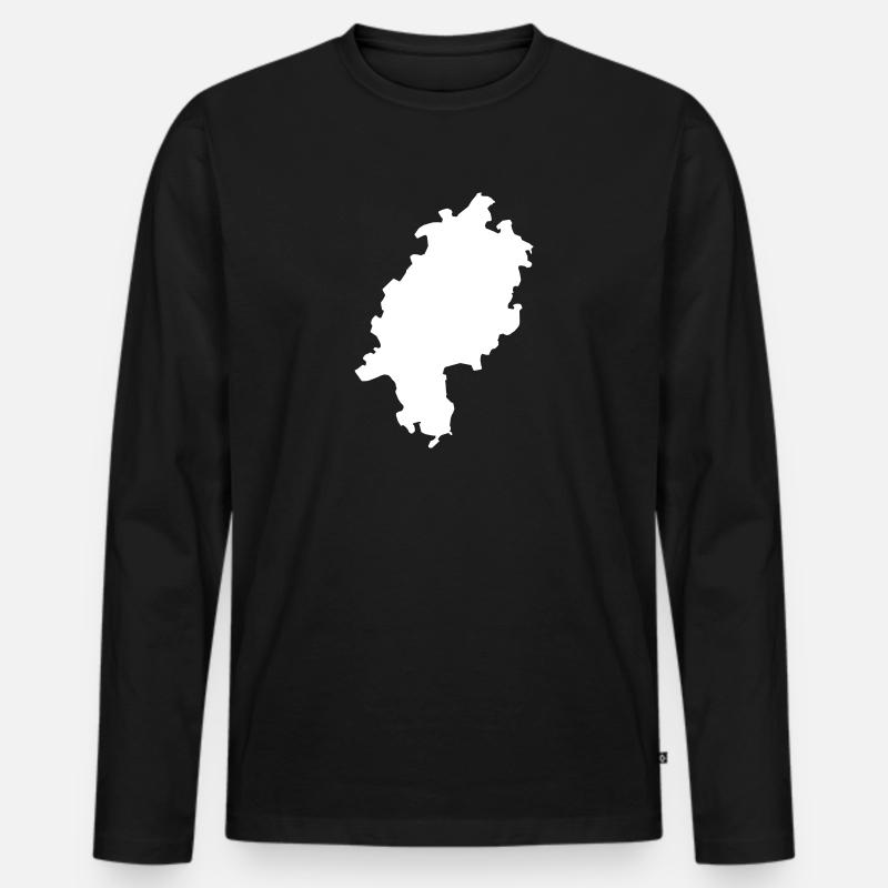 Hessen - Männer Premium Bio Langarmshirt - Schwarz