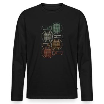 Padel Padel Player Padeltennis Padel Tennis - Men's Premium Organic Long Sleeve Shirt - black - Front - Nico (187cm)