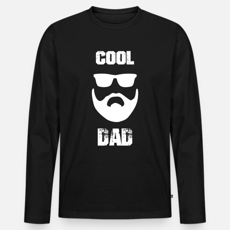 COOL DAD - Männer Premium Bio Langarmshirt - Schwarz