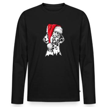 Père Noël Grand Dague Chiens de Noël Wilsigns - T-shirt manches longues Premium bio Homme - noir - Devant - Nico (187cm)