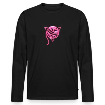 The ball of wool - chewing gum - Men's Premium Organic Long Sleeve Shirt - black - Front - Nico (187cm)