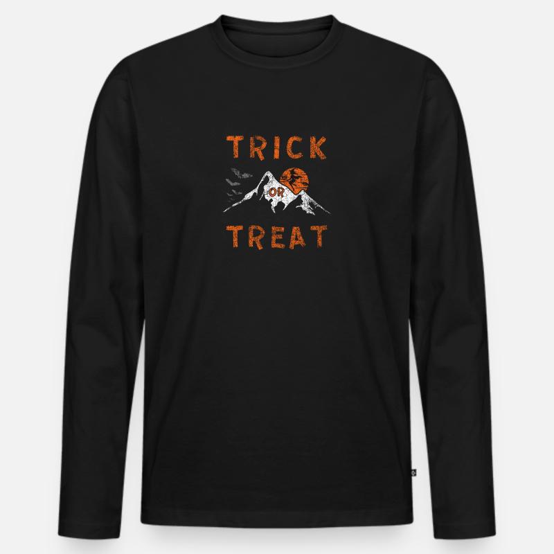 Süßes oder Saures Halloween Hexe - Männer Premium Bio Langarmshirt - Schwarz