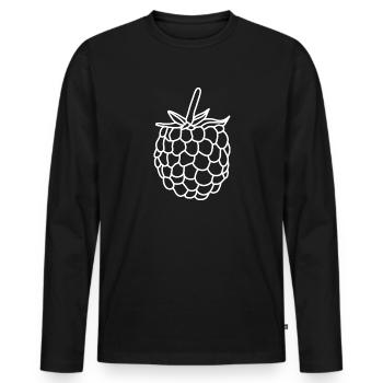 Raspberry Berry Vitamins - Men's Premium Organic Long Sleeve Shirt - black - Front - Nico (187cm)