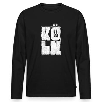 Carnaval de Cologne Design Souvenir Carnaval Cologne - T-shirt manches longues Premium bio Homme - noir - Devant - Nico (187cm)