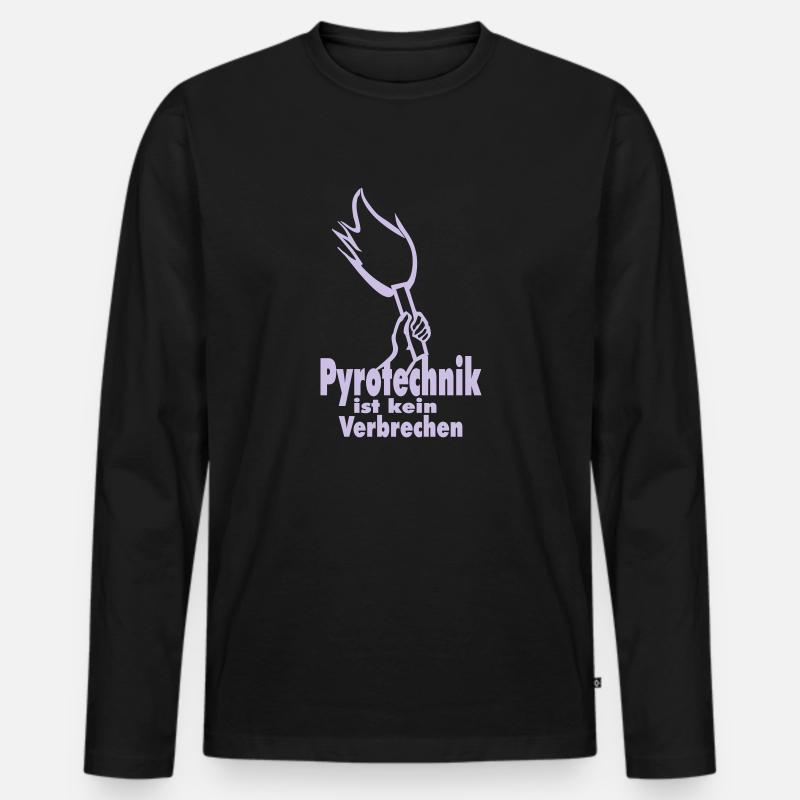 pyrotechnik - Männer Premium Bio Langarmshirt - Schwarz