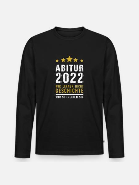 Abitur 2022 Geschichte schreiben Abi Corona - Männer Premium Bio Langarmshirt - Schwarz