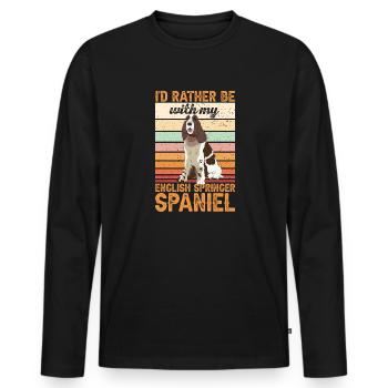 English Springer Spaniel Hund - Männer Premium Bio Langarmshirt - Schwarz - Vorne - Nico (187cm)