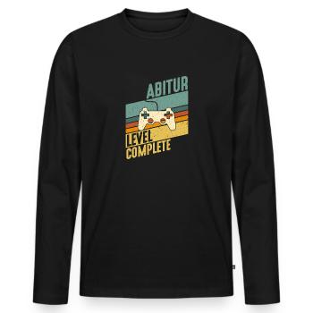 Abitur Level Komplett Gamer Konsole Abiturient Abi - Männer Premium Bio Langarmshirt - Schwarz - Vorne - Nico (187cm)