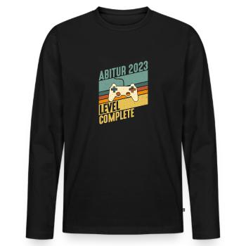 Abitur 2023 Level Complete Gamer Console Abi - Men's Premium Organic Long Sleeve Shirt - black - Front - Nico (187cm)