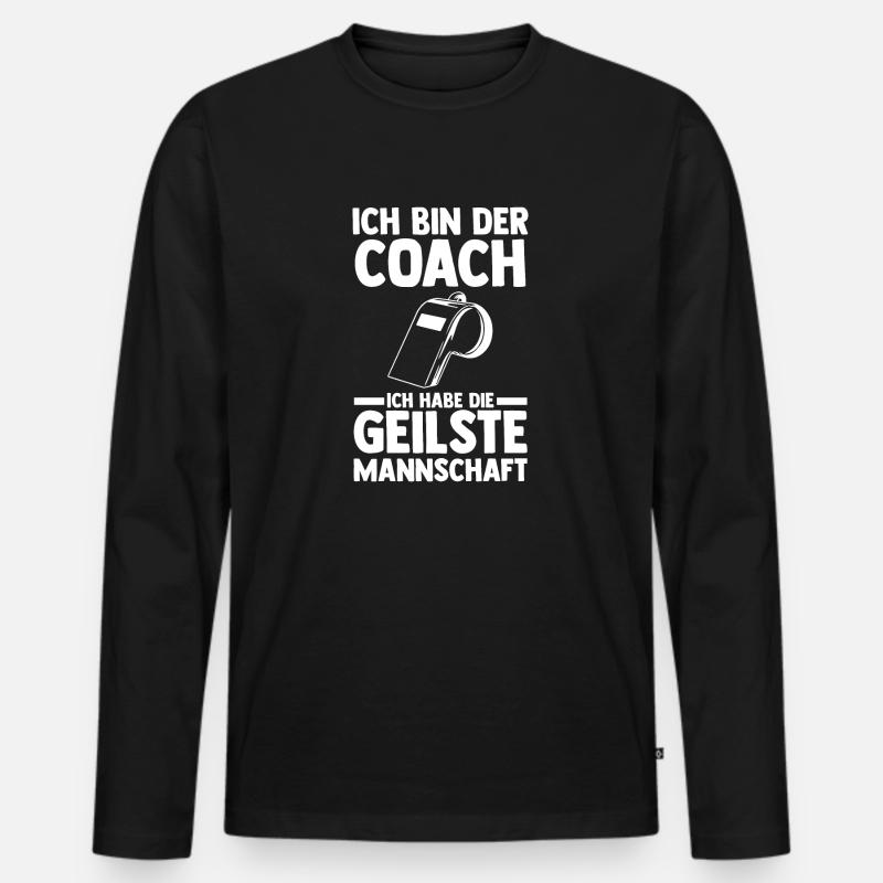 Mannschaft Trainer Und Coach - Männer Premium Bio Langarmshirt - Schwarz