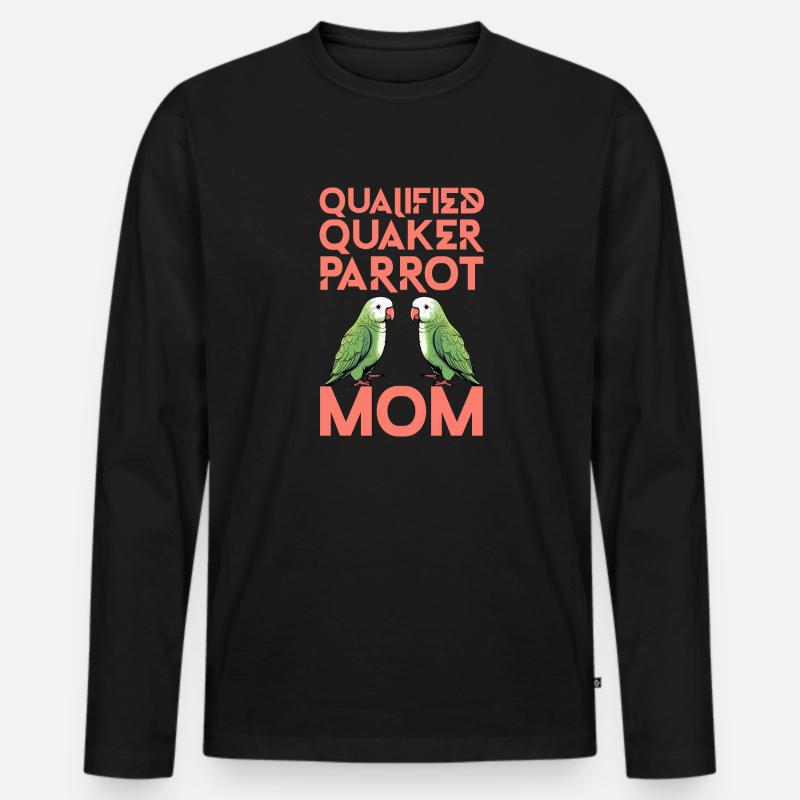 Qualified Quaker parrot Mom - Männer Premium Bio Langarmshirt - Schwarz