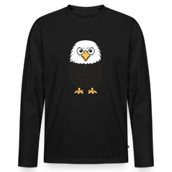Eagle Bird - Men's Premium Organic Long Sleeve Shirt - black - Front - Nico (187cm)